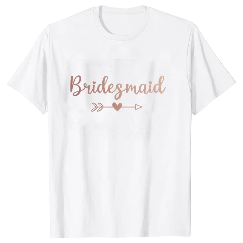 Équipe mariée demoiselle d'honneur T-shirt blanc noir hauts mariée mariage fiançailles T-shirt amis 