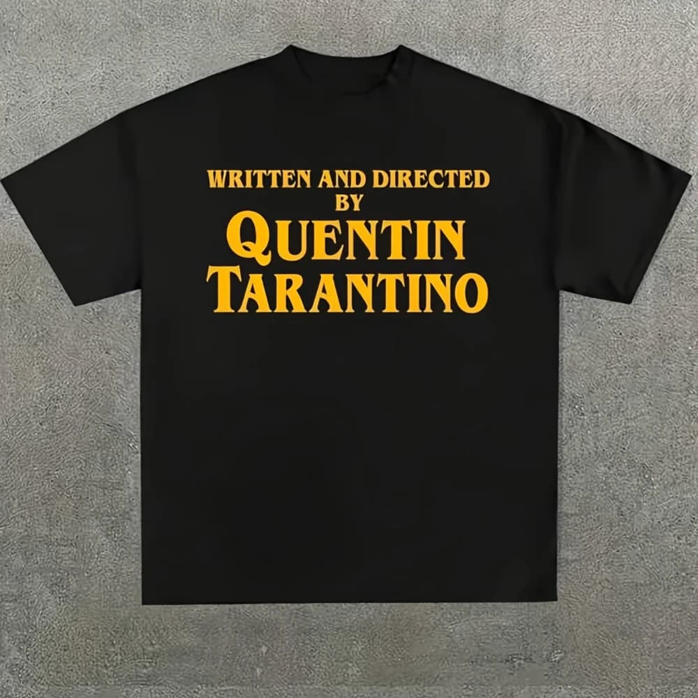 T-shirt pour homme conçu et réalisé par Quentin Tarantino, 100 % décontracté, imprimé, col rond, man