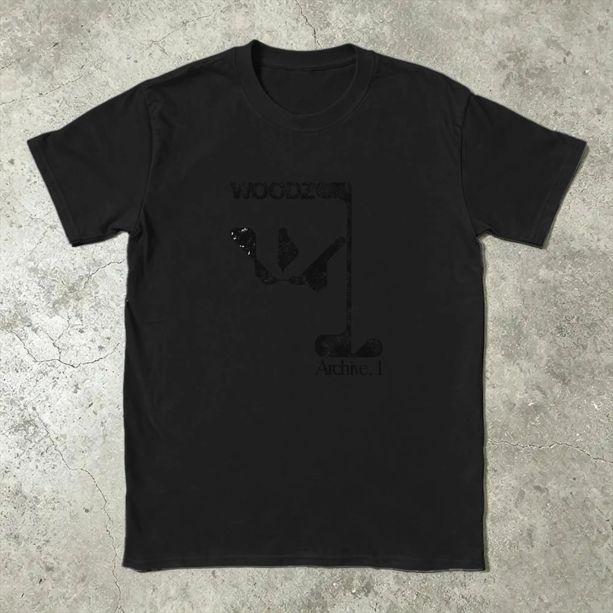 T-shirts Novelty WOODZ World Tour 2026 pour hommes, col rond, en coton, Archive 1, à manches courtes