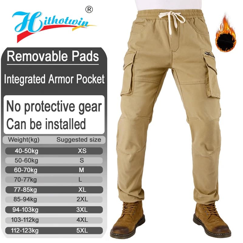 Pantalons de moto pour hommes, coupe-vent, équipement d'équitation thermique, travail, pantalons en 