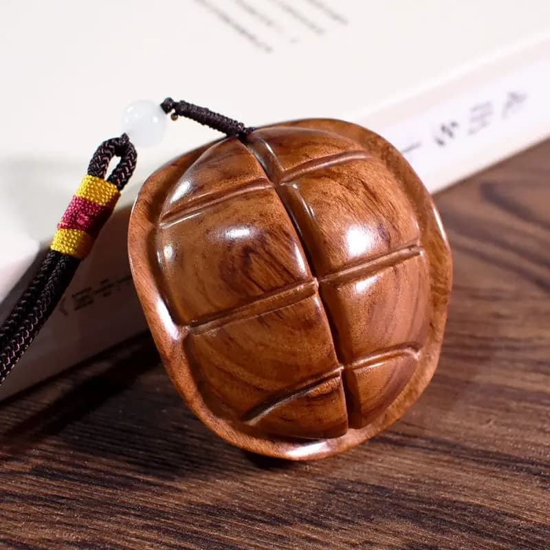 Guofeng Huanghua poire bois fait à la main coquille de tortue voiture porte-clés sac Mobile pendenti