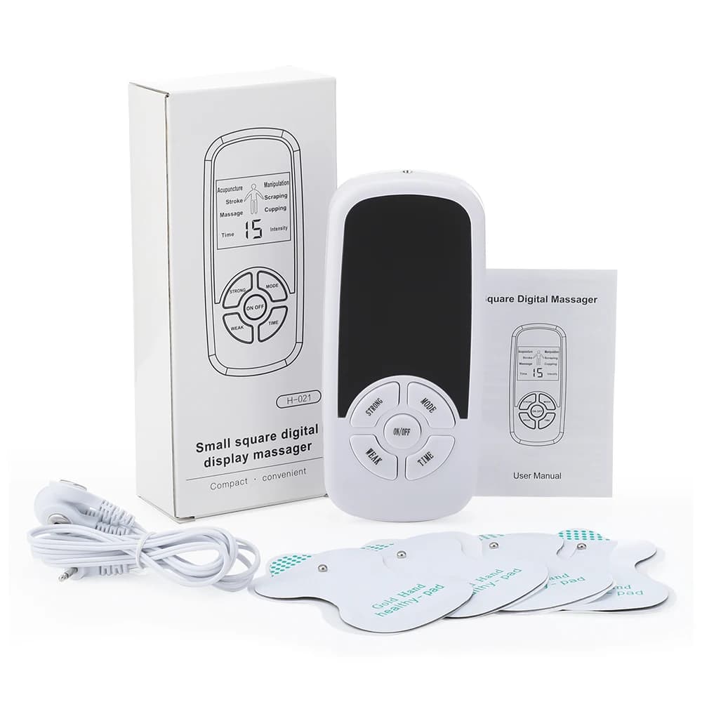 Stimulateur musculaire électrique à impulsion EMS, masseur pour le dos et le cou, Acupuncture Tens, 