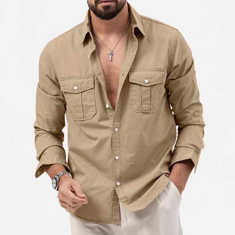Chemise à manches longues pour hommes, vêtements de Fitness rétro Tiki de couleur unie, chemise d'au