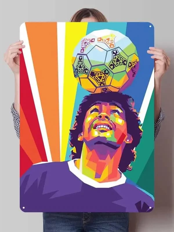 Affiches métalliques Diego Maradona, panneaux personnalisables, décoration esthétique de chambre, pa