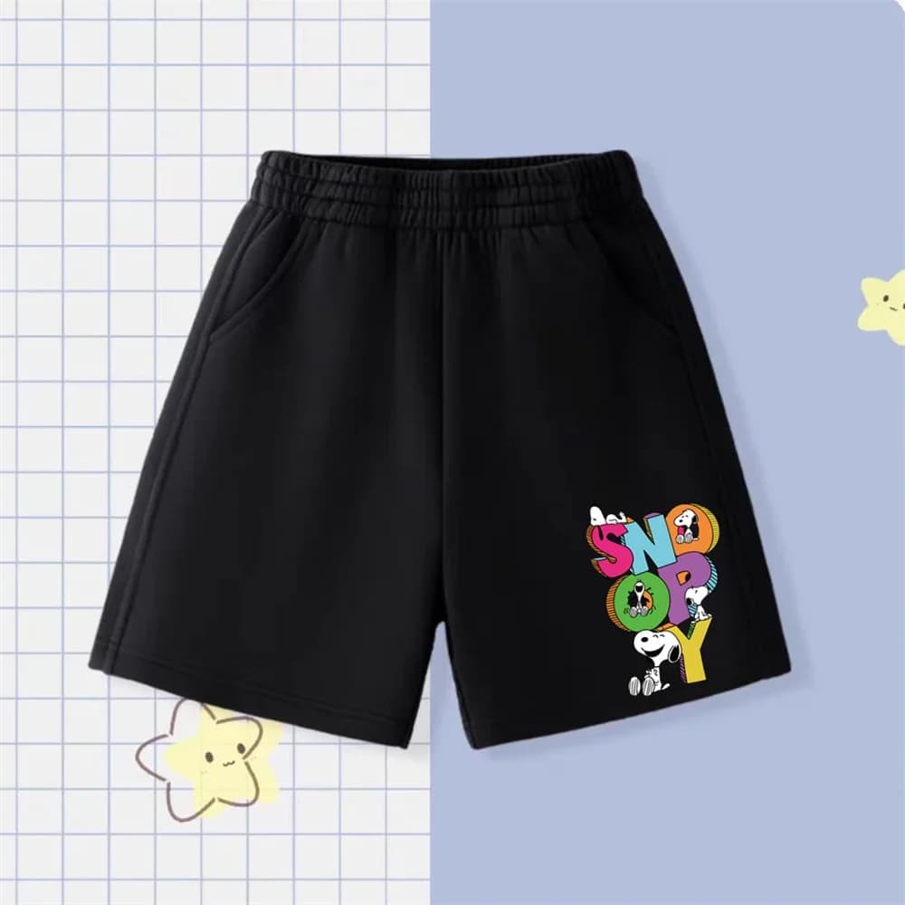 T-shirts élégants pour enfants, motif Snoopy Chick Party, col rond, 100% coton, t-shirt mignon à man
