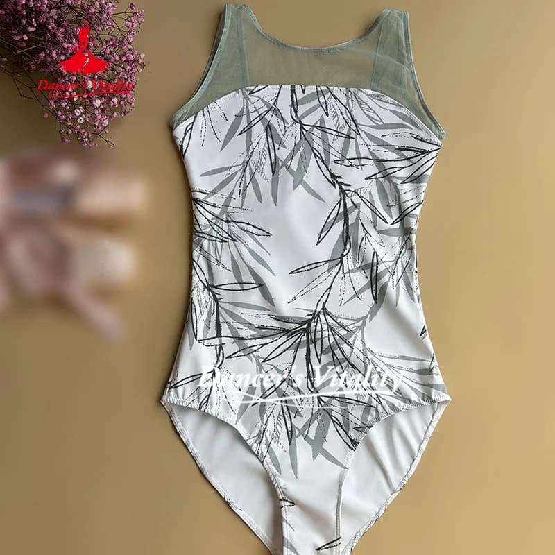 Costume de Ballet Personnalisé Imprimé en Fibre pour Fille, Vêtements d'Entraînement Respirants et C