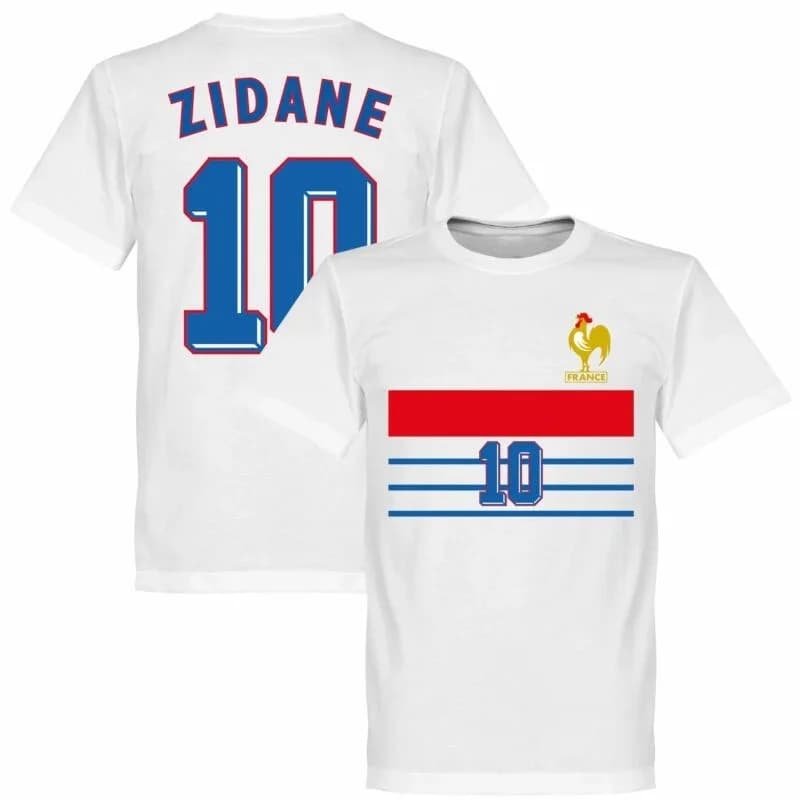 T-shirt décontracté rétro Zidane 10 France 1998 en jersey doux pour homme, femme et enfant – Confort