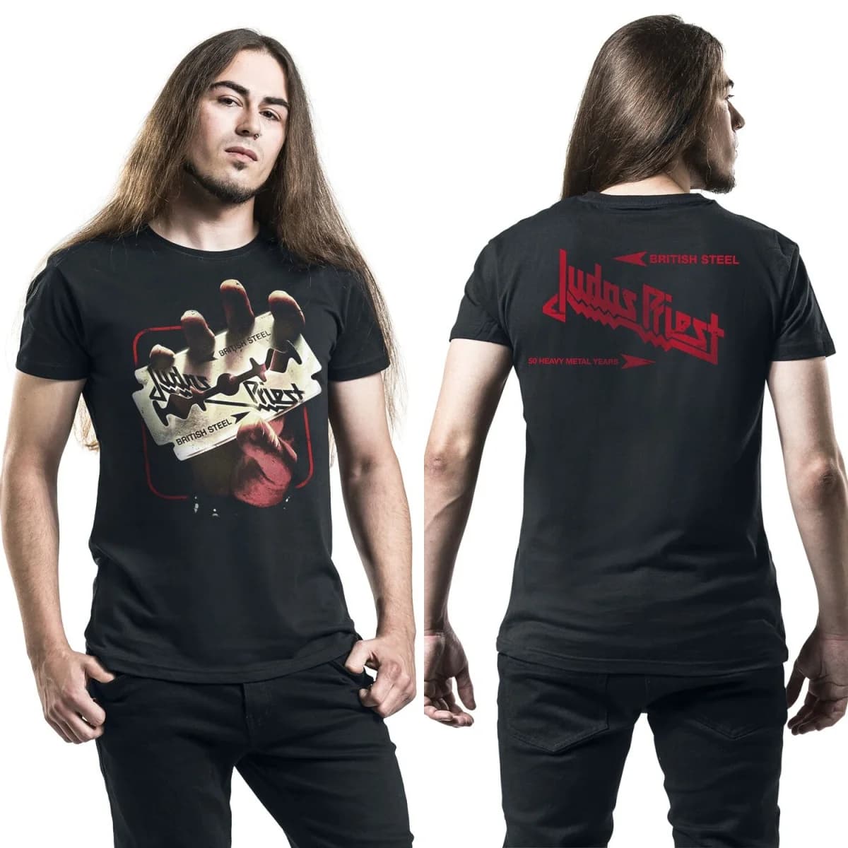T-shirt en coton avec image graphique Fit Judas Priest, unisexe, manches courtes, marque de mode, te