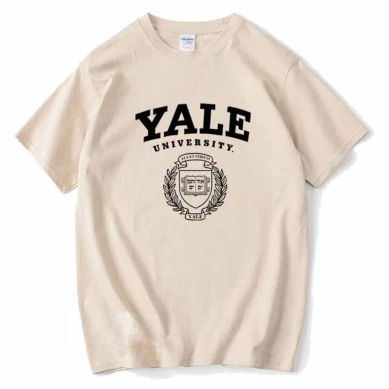 Yale University – T-shirt à manches courtes en coton pour hommes et femmes, ample et décontracté, vê