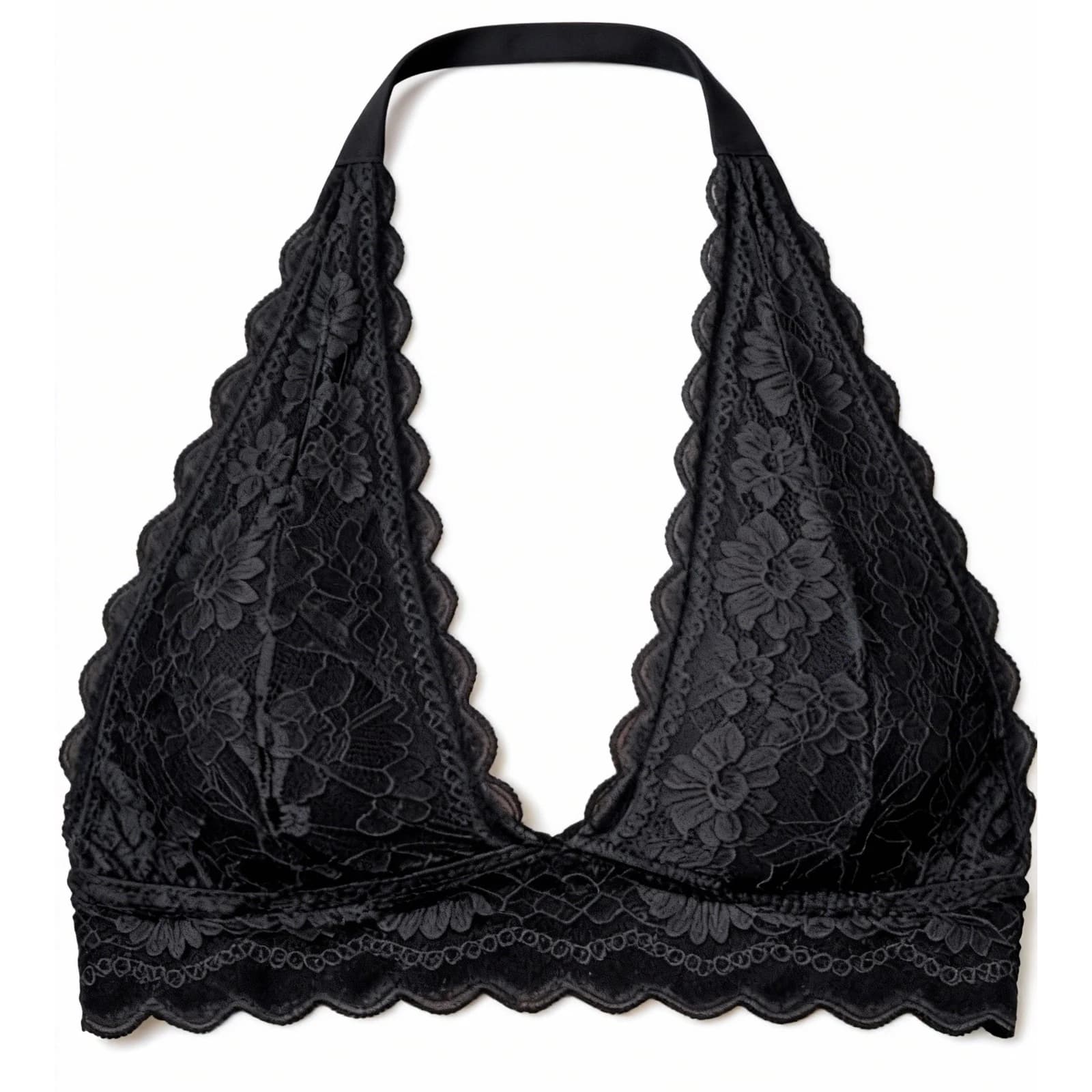 Soutien-gorge halter en dentelle pour femme, push-up et rehausseur, sans armatures, confortable, inv