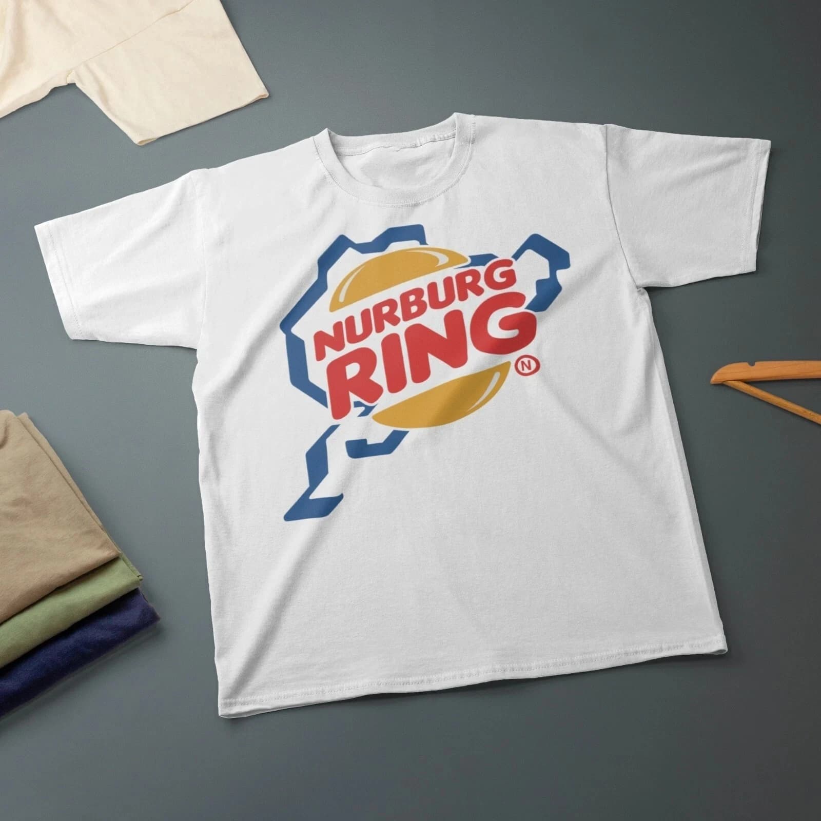 T-Shirt Nurburgring Burger pour motards, passionnés de voitures, de motos, de luxe haut de gamme, St