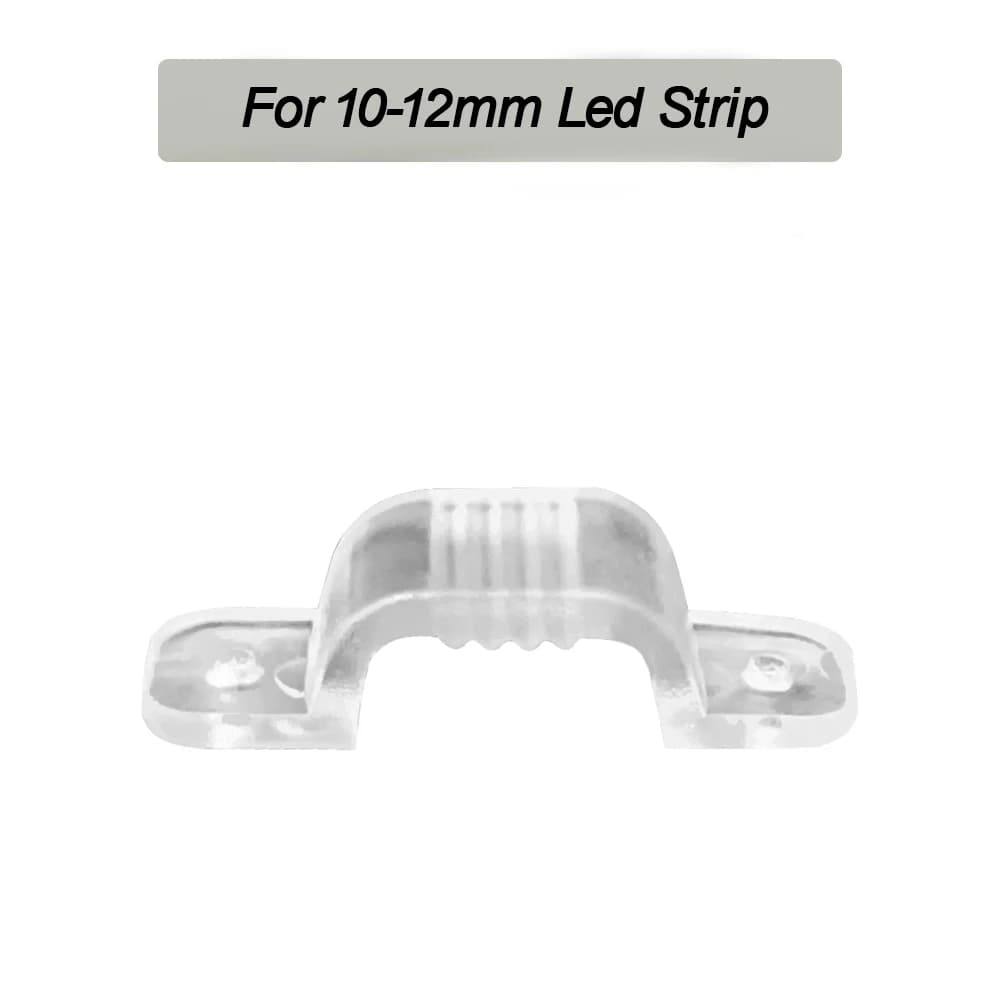 Clips de fixation pour bande lumineuse LED, accessoires en plastique 6mm 8mm 10mm 12mm, fixateur de 