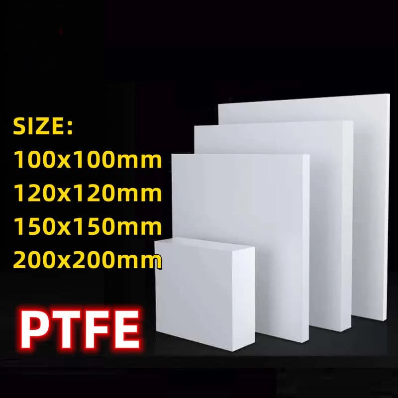 Feuille de PTFE d'épaisseur 0.5mm 1mm 2mm 3mm 4mm, plaque de PTFE, bloc de panneau de PTFE, plaque P