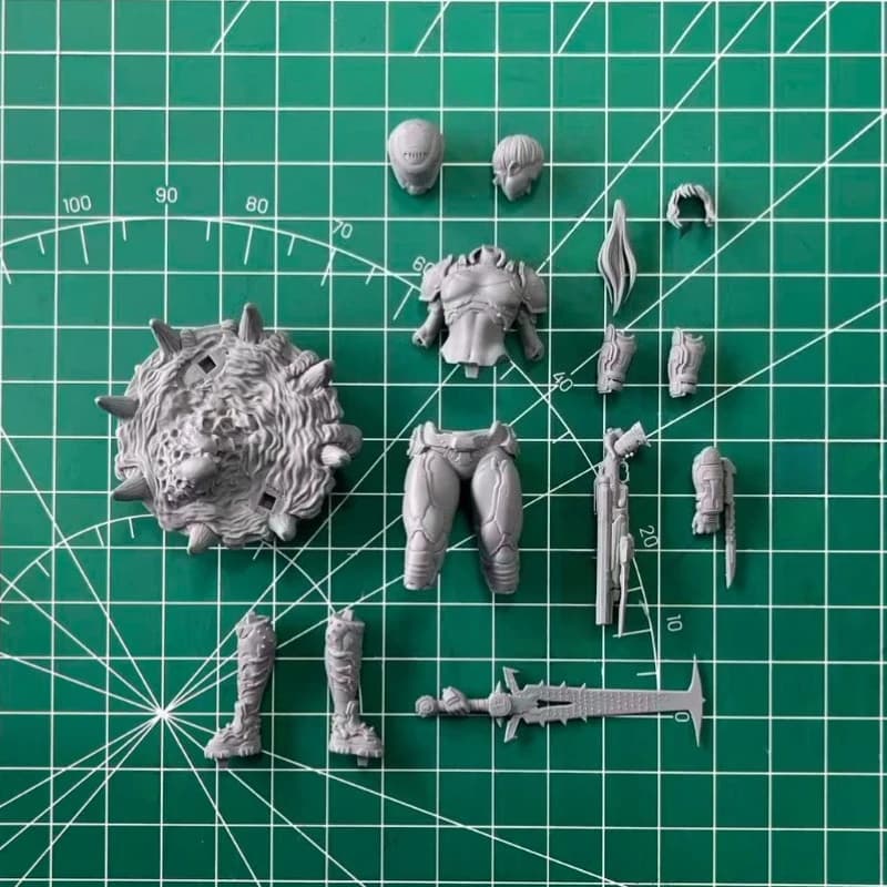 Kit de figurines en résine moulée sous pression, échelle 1/24, fille Doomsday (2 têtes) NSFW, jouets
