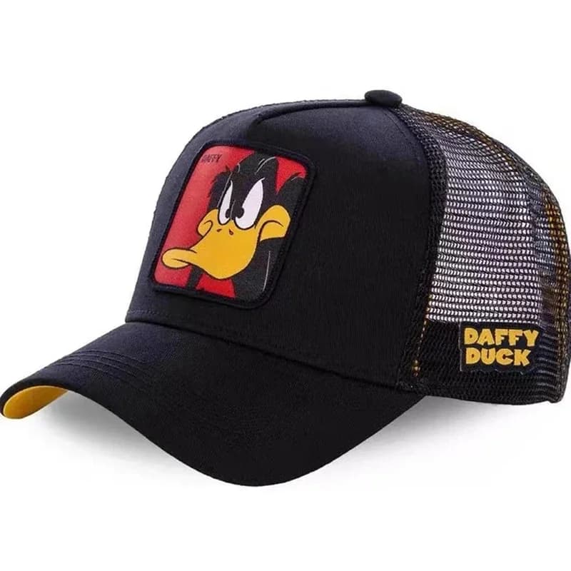 Casquette de baseball brodée motif canard de dessin animé, respirante en maille, chapeau de soleil m