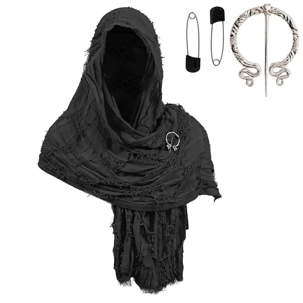 Cape médiévale de Style médiéval populaire avec broche Viking Style mendiant châle à capuche écharpe