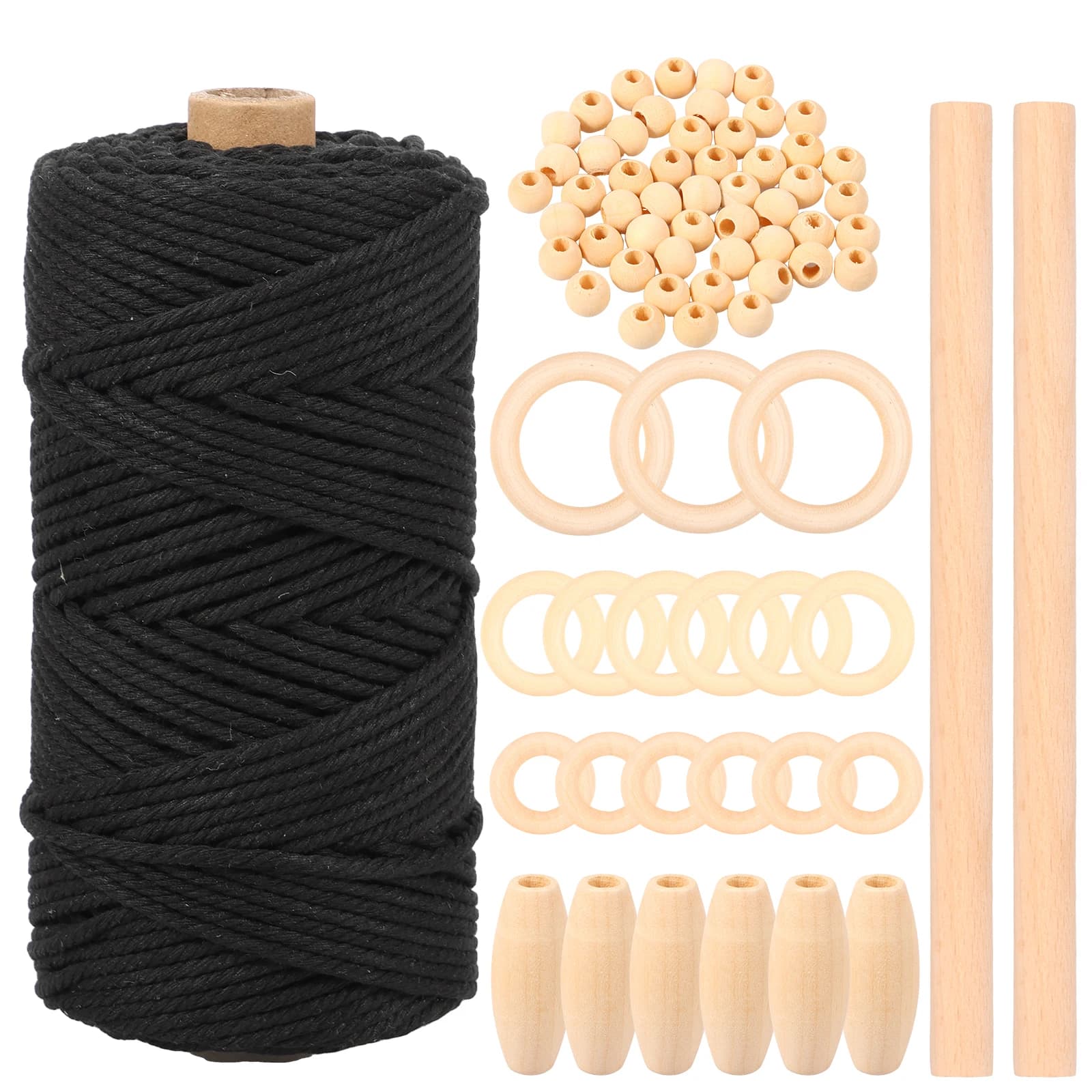 Kit de fabrication de macramé pour débutants, corde en coton naturel, Kit mural suspendu, Kit comple