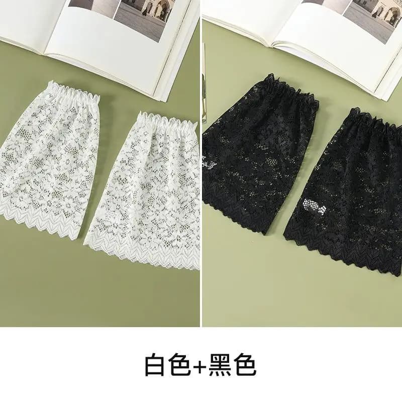 Manchettes longues et fines en dentelle pour femmes, protection solaire estivale, couvre-bras en mai