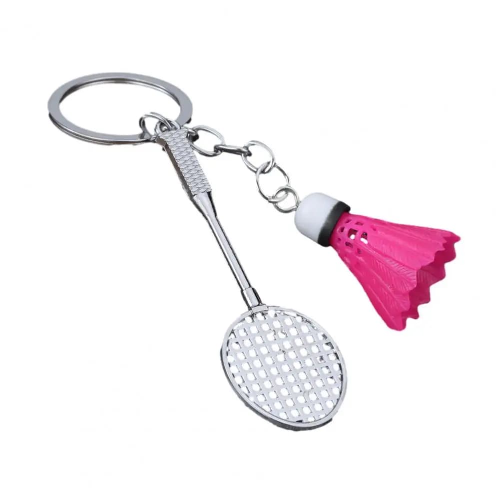Porte-clés sportif personnalisé, pendentif en forme de raquette de badminton simulée, mini breloque 