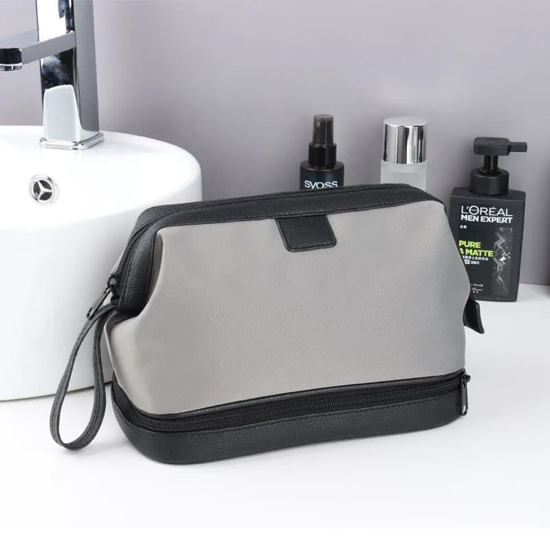 Sac de voyage de luxe pour articles de toilette, étanche, grande capacité, avec compartiment sec/hum