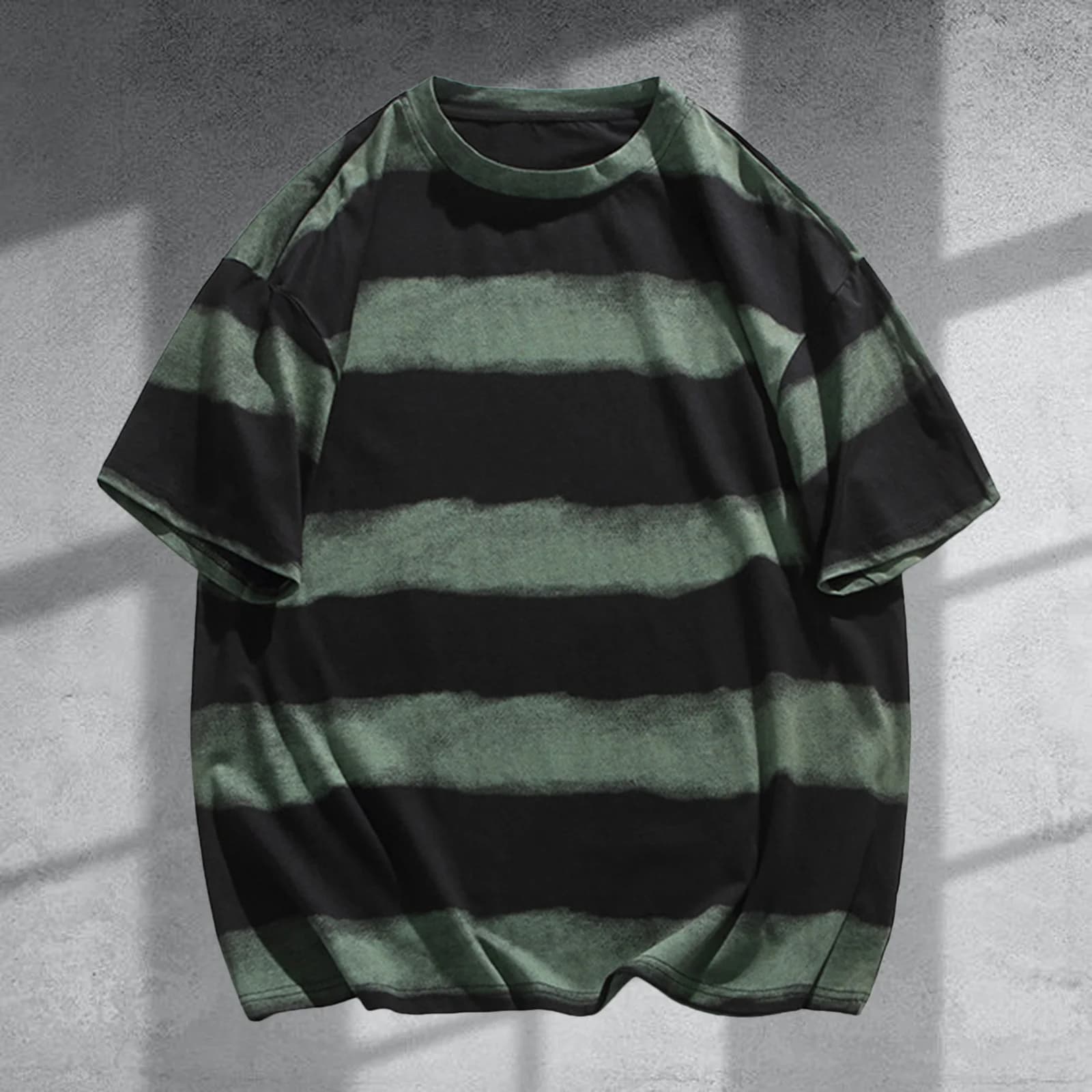 T-shirt oversize style hip-hop pour homme, nouveau coloris dégradé, décontracté, col rond, manches c