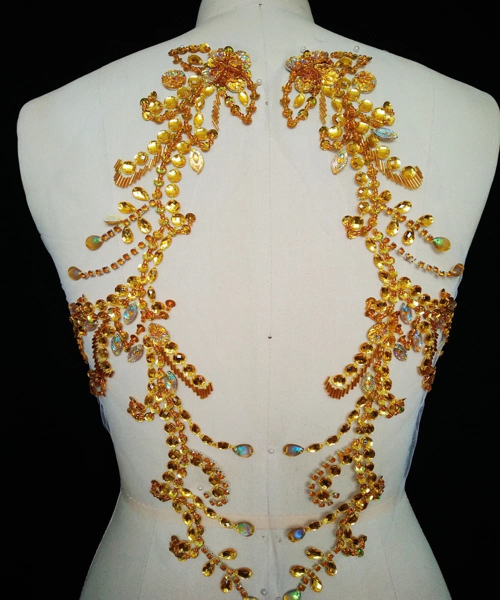 Dos de fille Style O perles dures Tulle accessoires robe tissu de luxe accessoire fait à la main bri