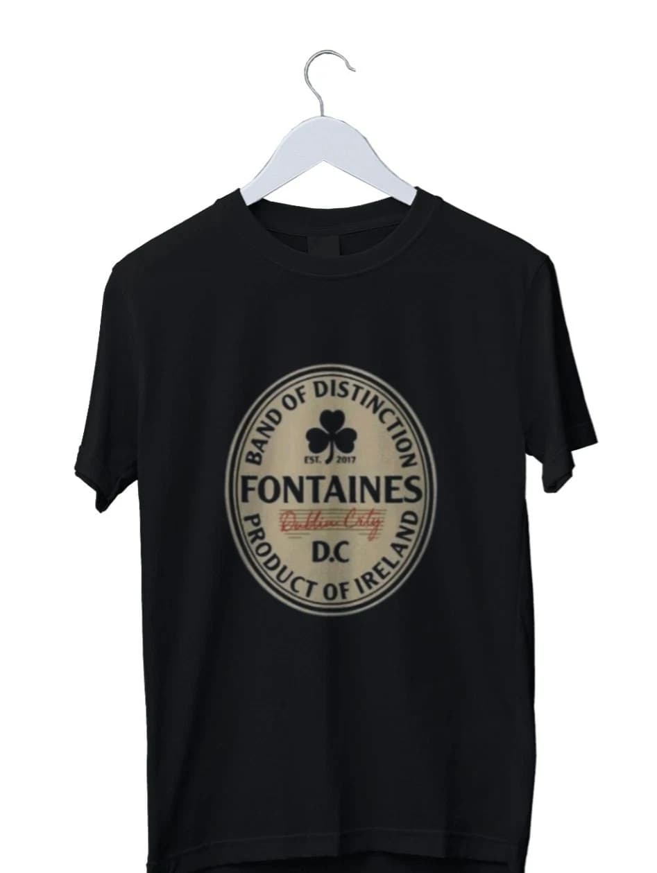 Fontaines DC Classic T-shirt à manches courtes à col rond noir décontracté pour hommes et femmes