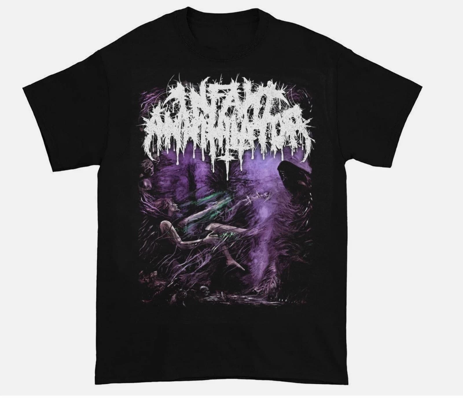 Infant Annihilator Band Music Lover Chemises noires en coton pour hommes