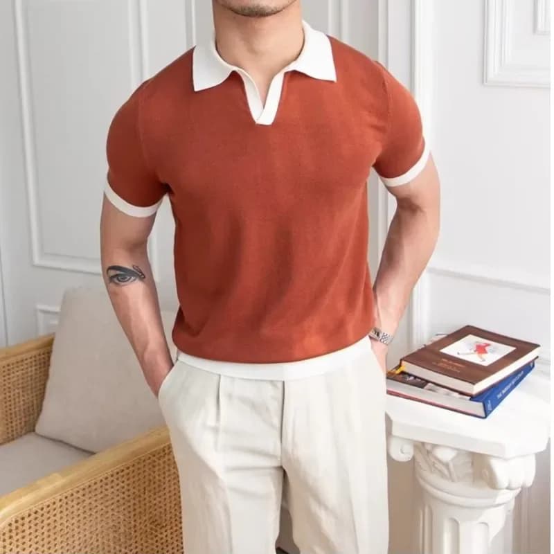Polos élégants pour hommes, t-shirts à revers polyvalents décontractés, vêtements d'été respirants