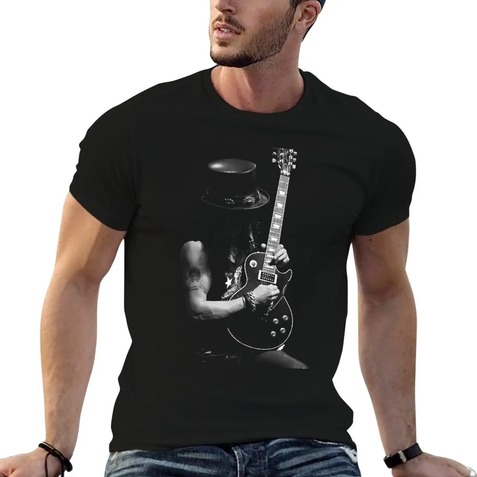 Stage Slash guitares T-Shirt pour homme 100 pour cent coton homme t-shirts de haute qualité marque d