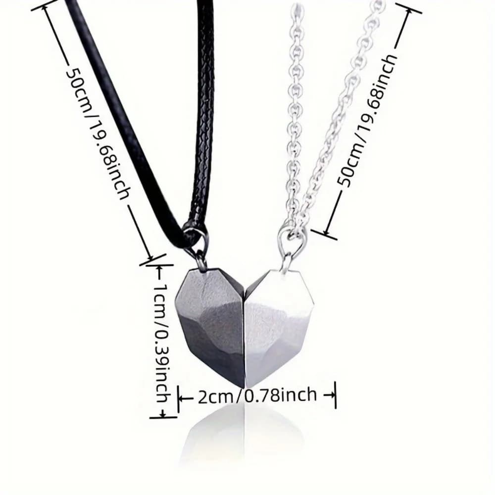 Cadeau de saint valentin bonne qualité Simple Couple pendentif collier électrocardiogramme magnétiqu