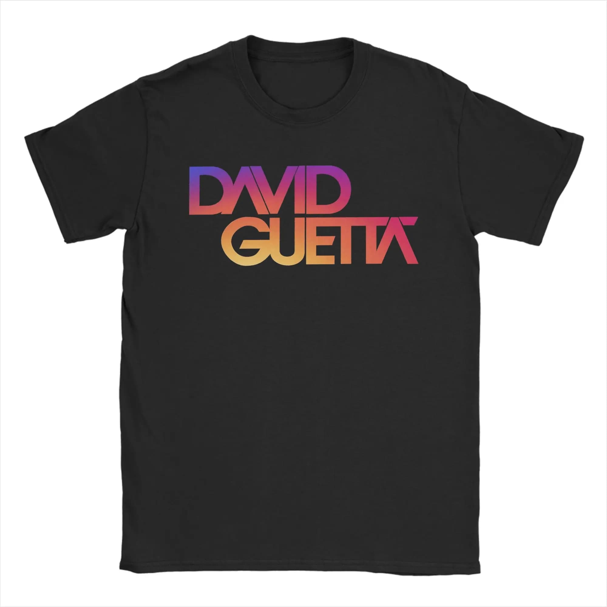 David Guetta coucher de soleil Logo t-shirt hommes coton Cool T-Shirts col rond t-shirt à manches co