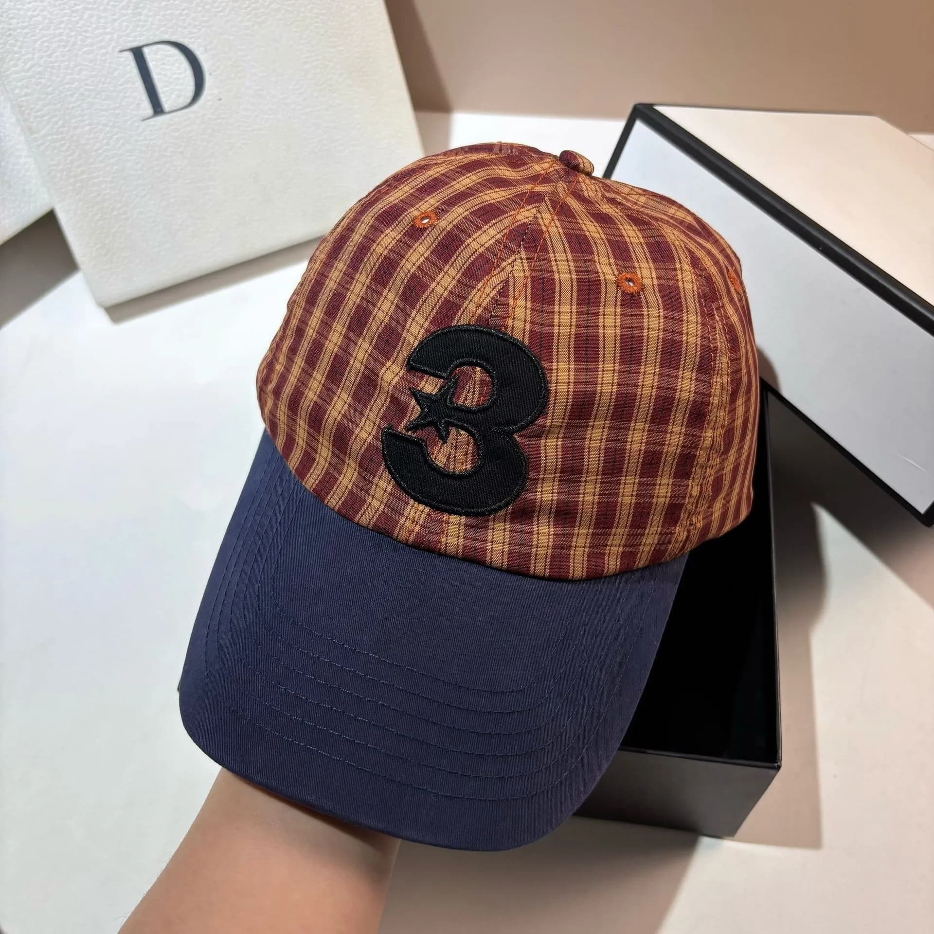 Casquettes de baseball de luxe à carreaux pour hommes et femmes, en coton patchwork, unisexe, pour a