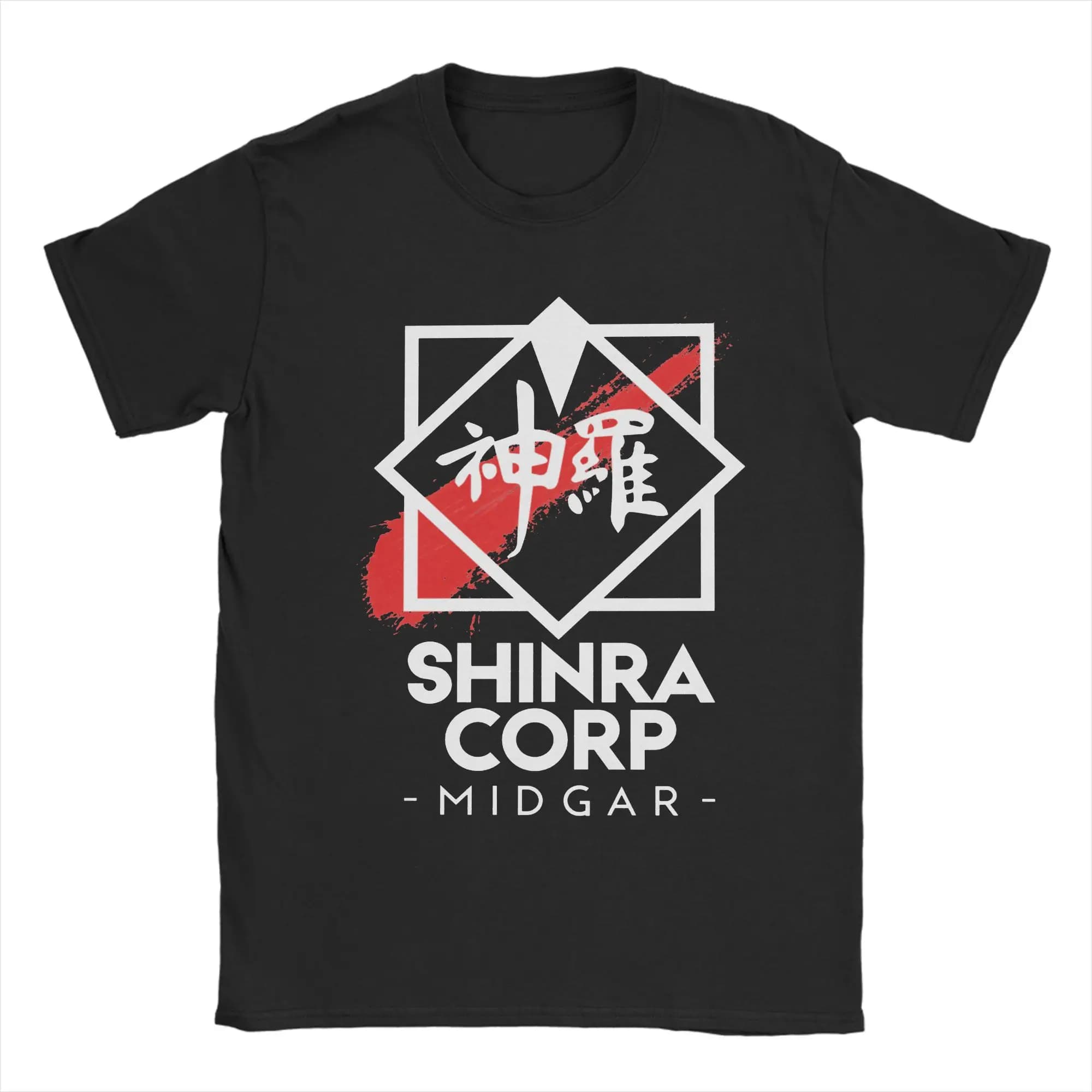 T-shirt amusant pour hommes, col ras du cou, en pur coton, à manches courtes, Shinra Corp Midgar, Fi