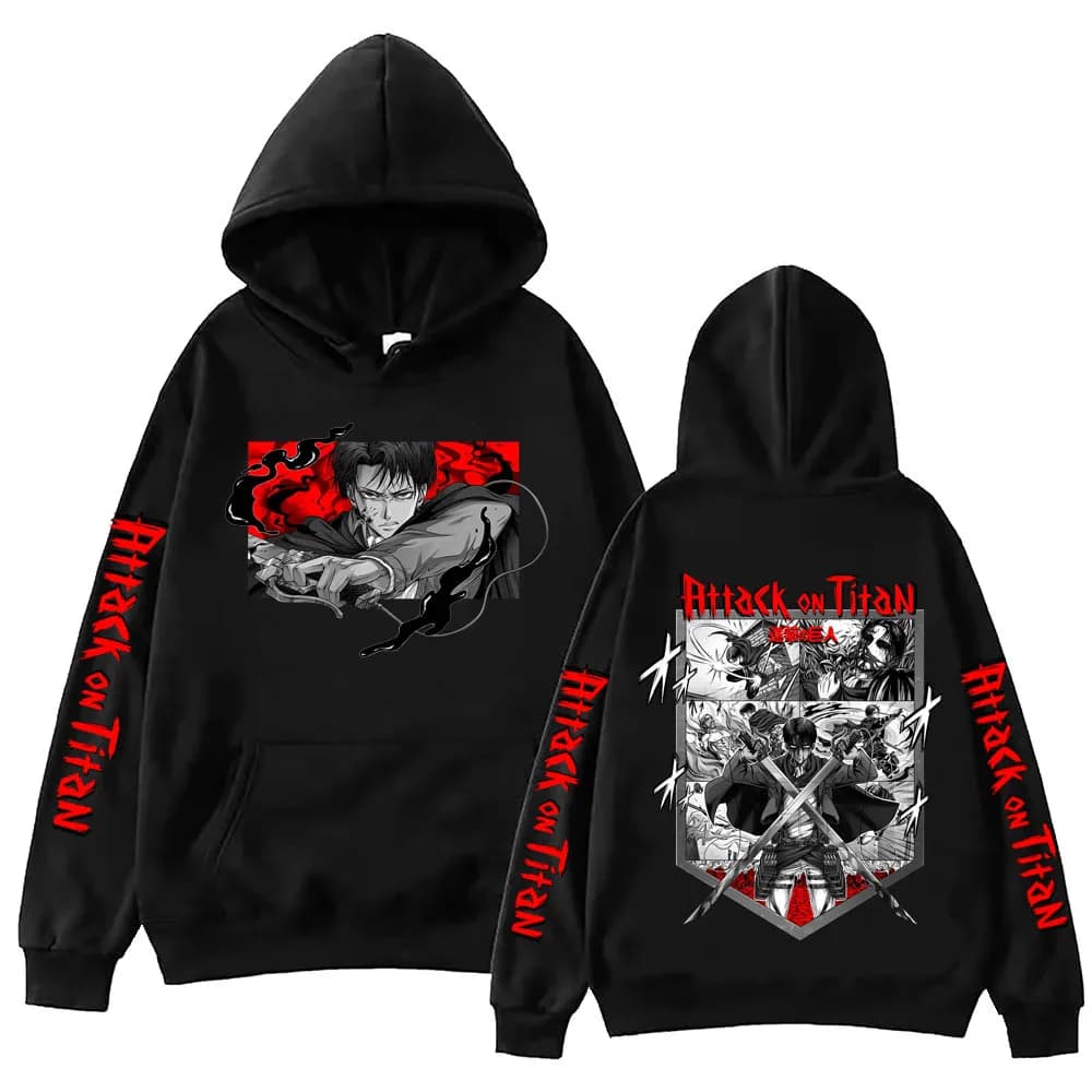 Sweat à capuche Anime Attack on Titan, Levi Ackermann, pull Hip Hop Harajuku, cadeau Y-Gérant