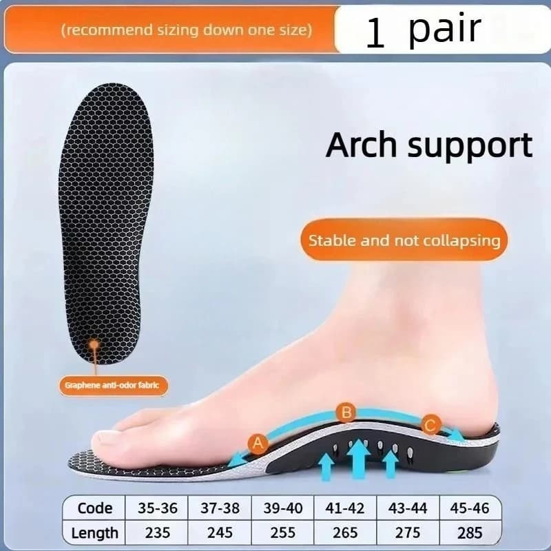 Semelles orthopédiques de sport avec soutien de la voûte plantaire, 1 paire, absorbant les chocs, en
