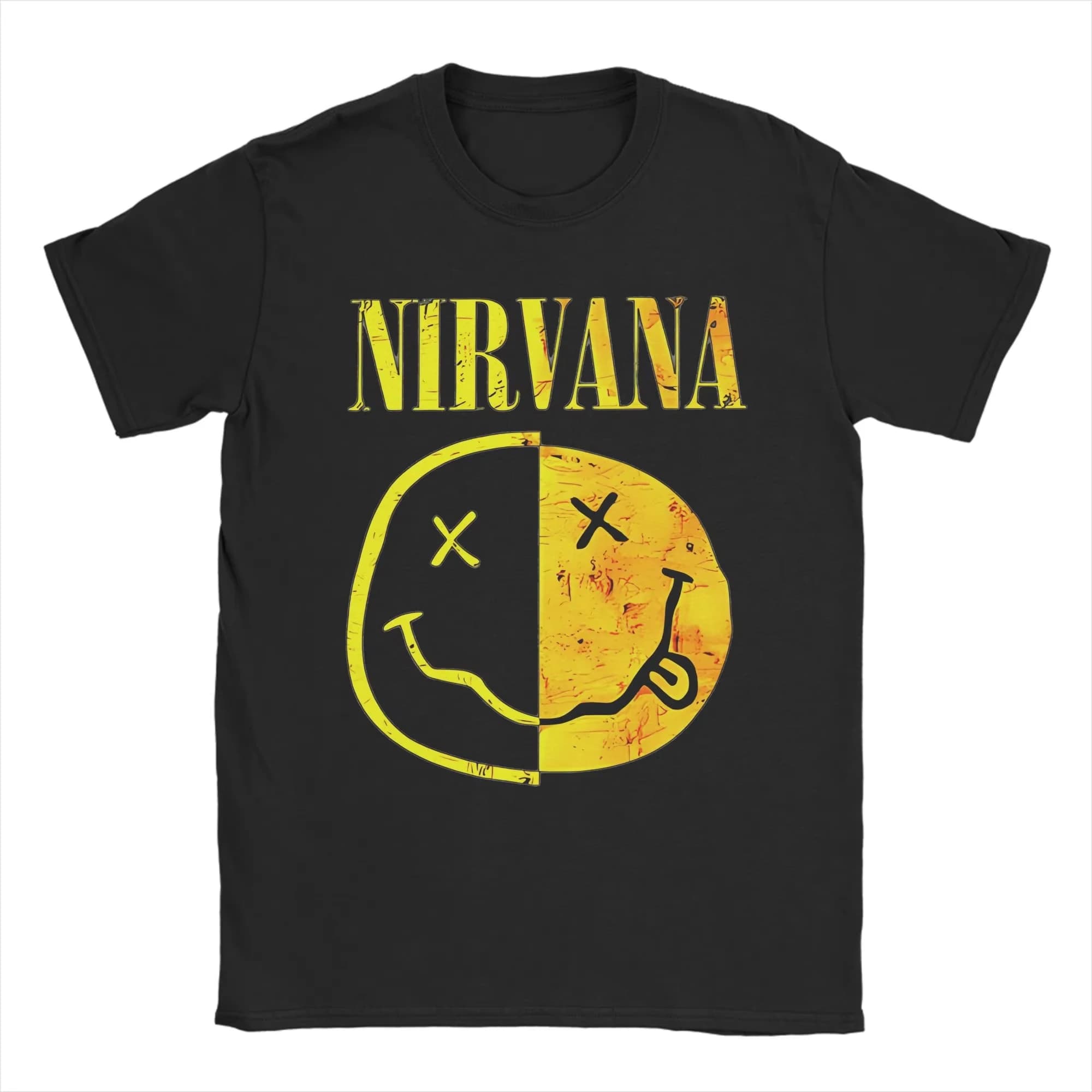 T-shirt unisexe ample en coton style hip-hop imprimé Nirvana, nouvelle mode été 2026, col rond overs