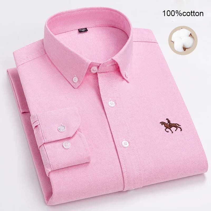 Chemises pour hommes grandes tailles, 100% coton Oxford, chemise décontractée de style business, che