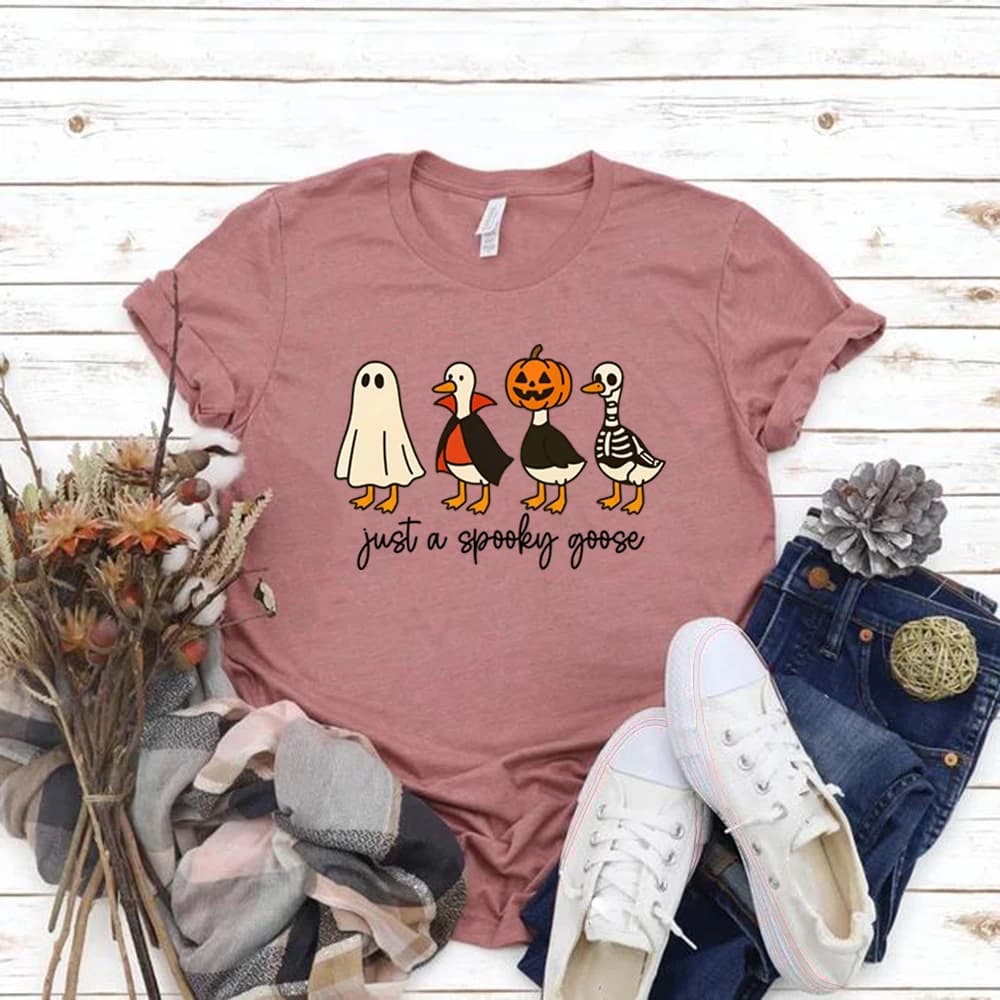 Juste une oie effrayante T-shirt drôle Halloween oie T-shirt hommes femmes à manches courtes t-shirt
