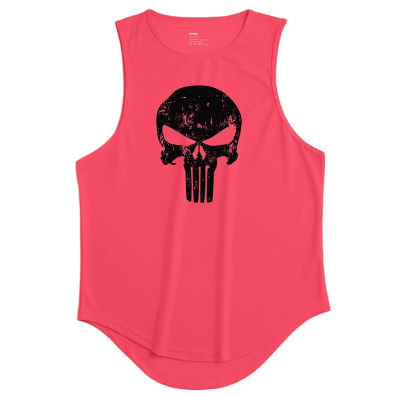 T-shirt de musculation à séchage rapide pour hommes, imprimé tête de mort, vêtements de sport en mai