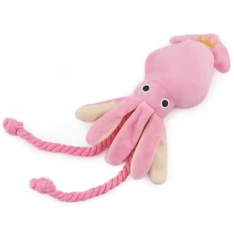 Jouets pour chiens ; jouets pour chats ; poulpe en corde de coton émettant du son ; jouets à mâcher 
