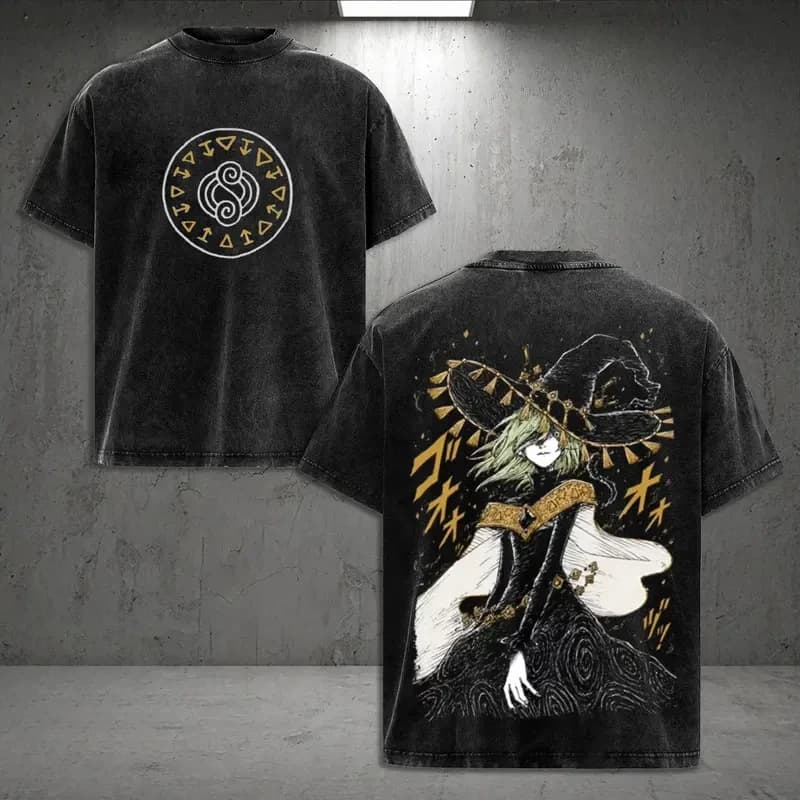 T-shirt imprimé Atelier Coco avec motif chapeau de sorcière Anime, pour hommes et femmes, vêtements