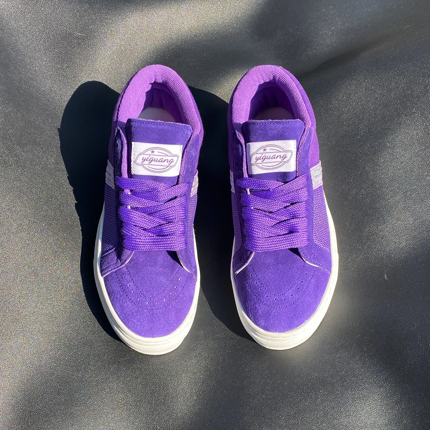 Baskets mi-hautes violettes automne-hiver pour le quotidien, chaussures pour hommes grandes tailles,