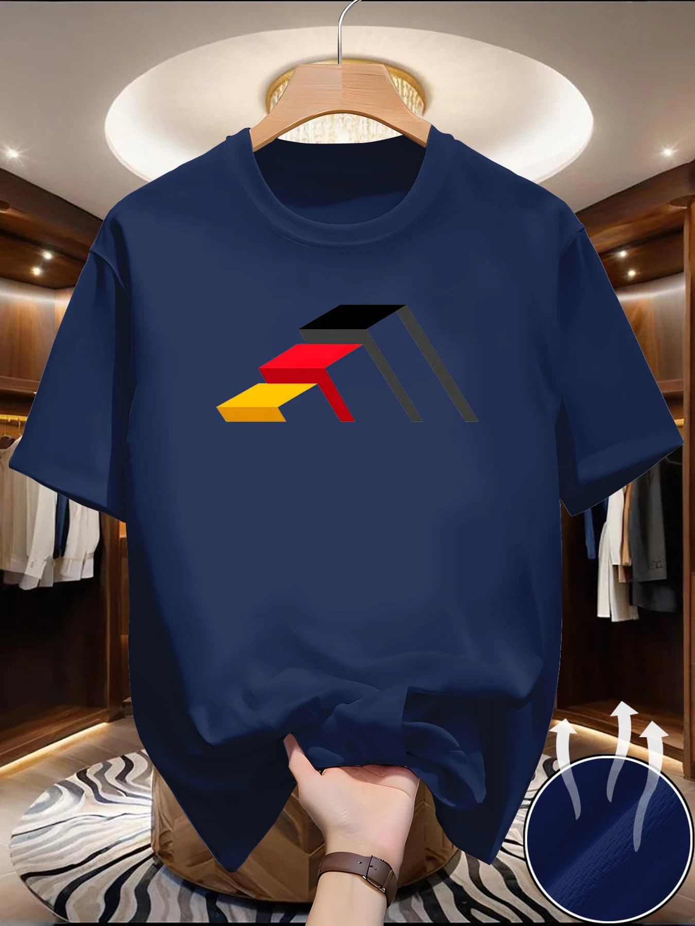 Nouveau t-shirt de sport d'été à manches courtes pour hommes - Col rond, coupe ample, respirant, ten