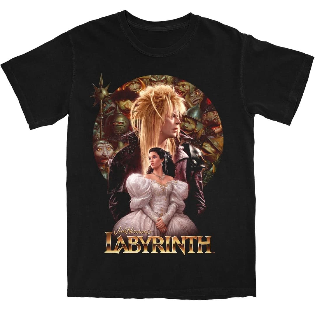 T-shirt en coton avec image du film fantastique Labyrinth Jareth Goblin King Sarah Williams, classiq
