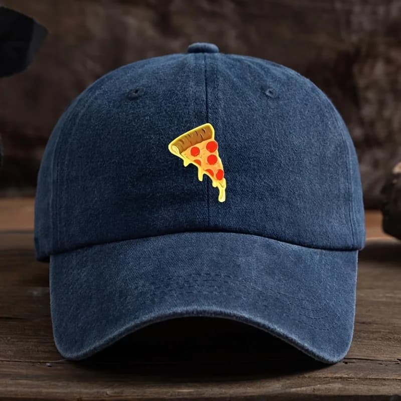 Casquette de baseball imprimée en tranche de pizza dorée amusante pour hommes et femmes, tenue de fê