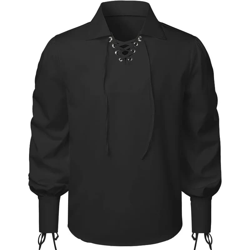 Chemise à lacets de style Renaissance Viking — Convient aux mercenaires, à Halloween et aux tenues m