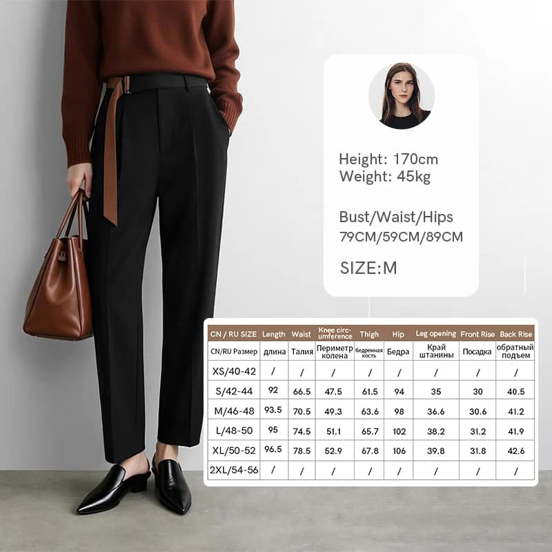 Pantalon fuselé Amii 2026 – Nouvelle collection automne – Ceinture contrastante – Pantalon décontrac