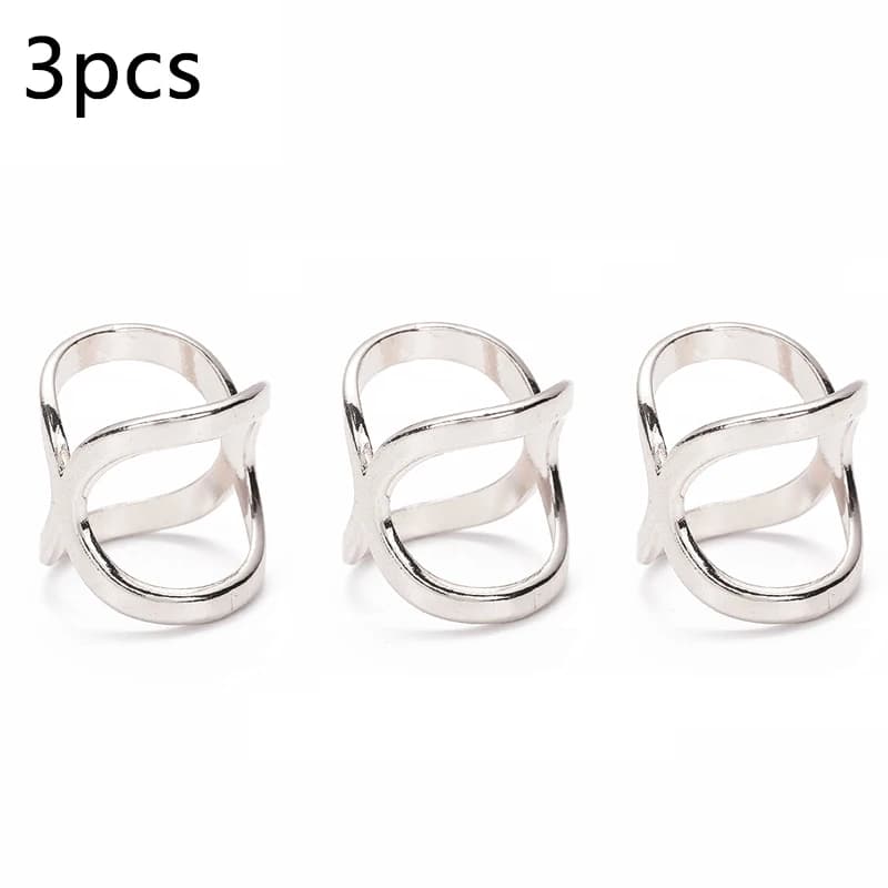 Broches métalliques en forme de X pour foulard croisé, 3 pièces, à la mode, avec nœud creux, porte-b