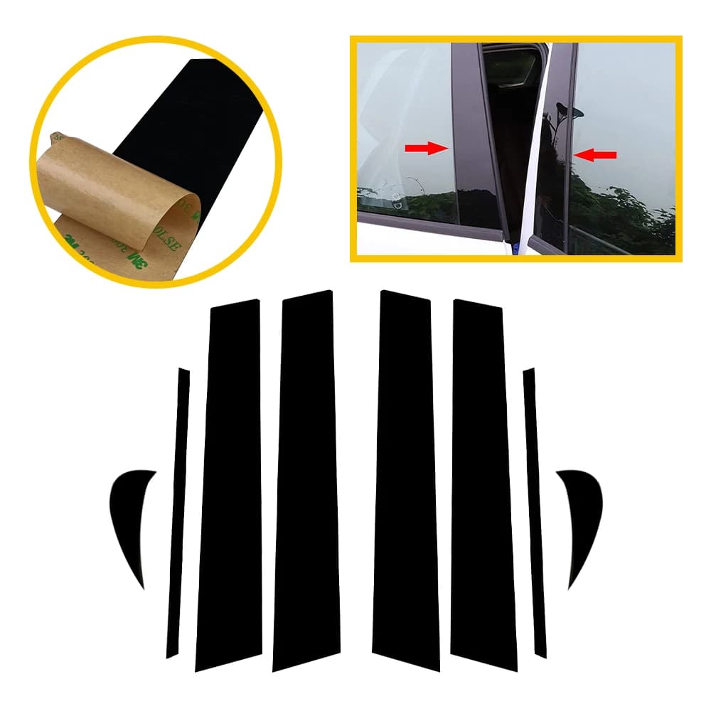 Autocollants noirs brillants pour revêtement d'habillage de porte et fenêtre, accessoires adaptés à 